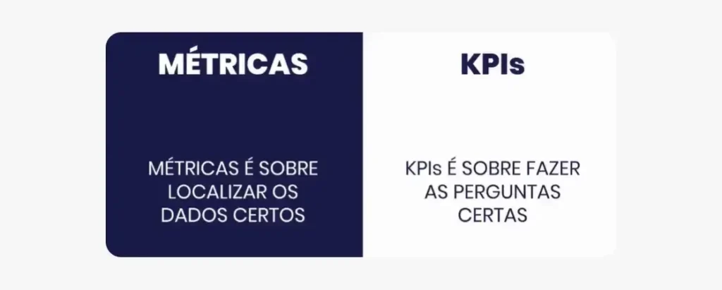 diferença métricas e kpis