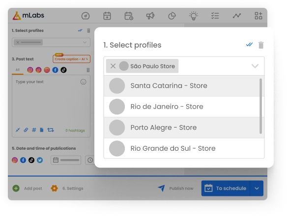 Image shows the scheduling multiple mLabs profiles
