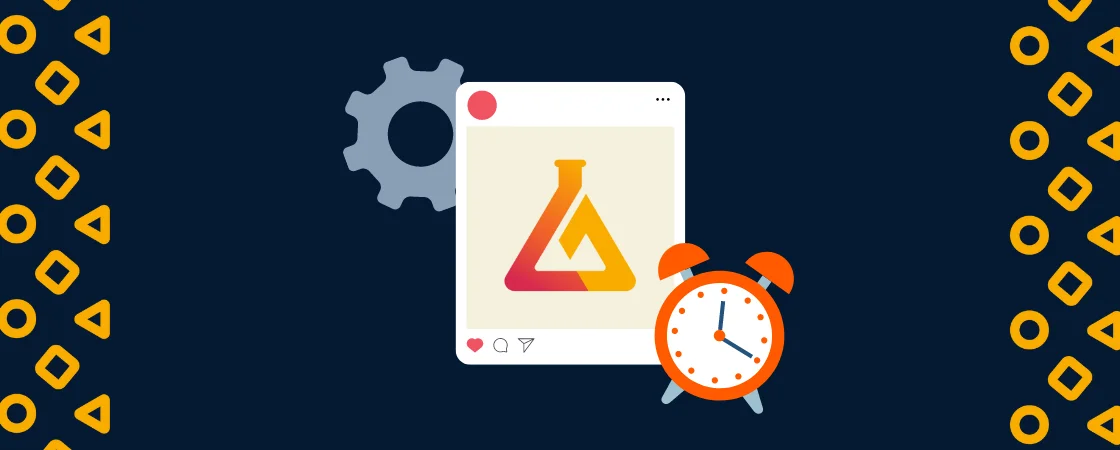 Melhor-Ferramenta-de-agendamento-de-post: ícone de ferramenta e relógio||