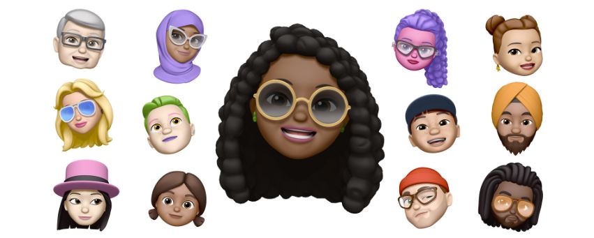 memoji: imagem de vários rostos com características diferentes de memojis