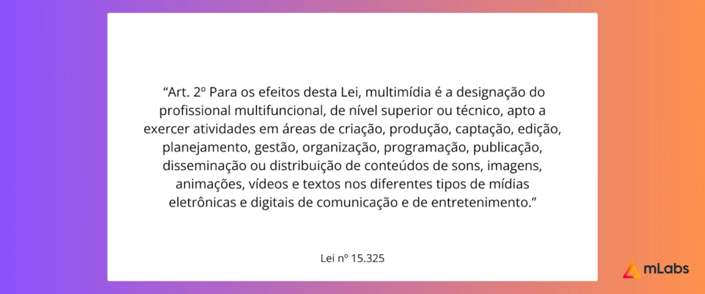 Regulamentação da profissão social media 1 Regulamentação da profissão de multimídia: art. 2.
