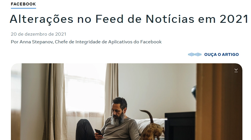 Manchete-alteraçoes-no-feed Manchete do portal do Facebook: "Alterações no Feed de Notícias em 2021".