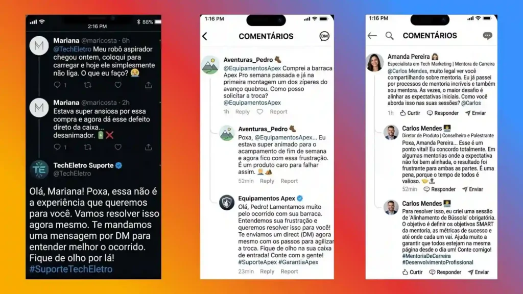 exemplos comment marketing