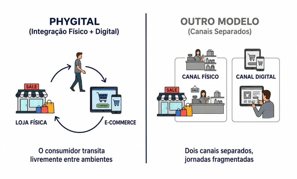 phygital-outro comparação: phygital e outro modelo