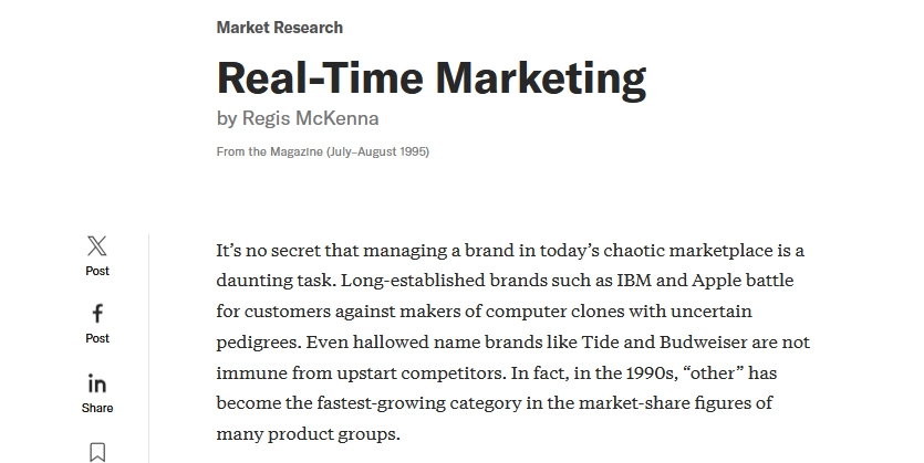 artigo na Harvard Business Review artigo na Harvard Business Review define o "real-time marketing"