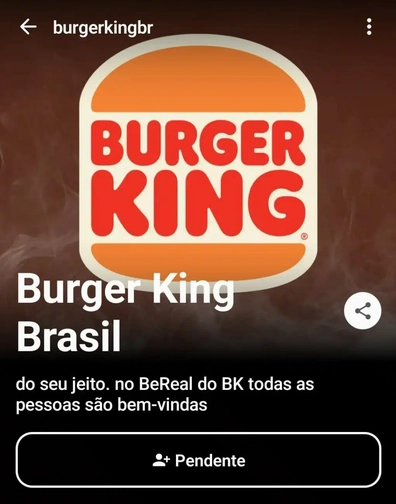 burger king perfil be real