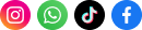 Íconos de Instagram, WhatsApp, Facebook y TikTok, integraciones oficiales de mLabs Chat
